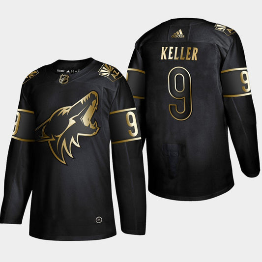 Arizona Coyotes #9 Clayton Keller Black Golden Jersey