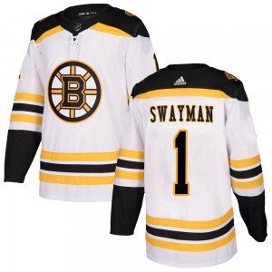 Boston Bruins #1 Jeremy Swayman Away Authentic Stitched Jersey White